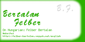 bertalan felber business card